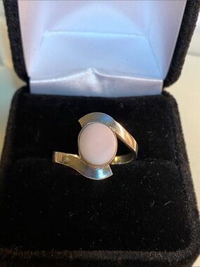 Sterling Silver 925 Pink Conch Southwestern Style Ring Size 8